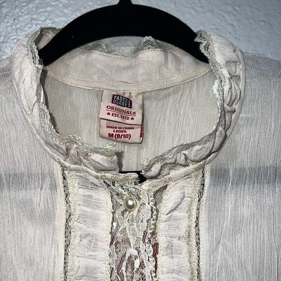 Faded glory cream button up blouse - Picture 7 of 7